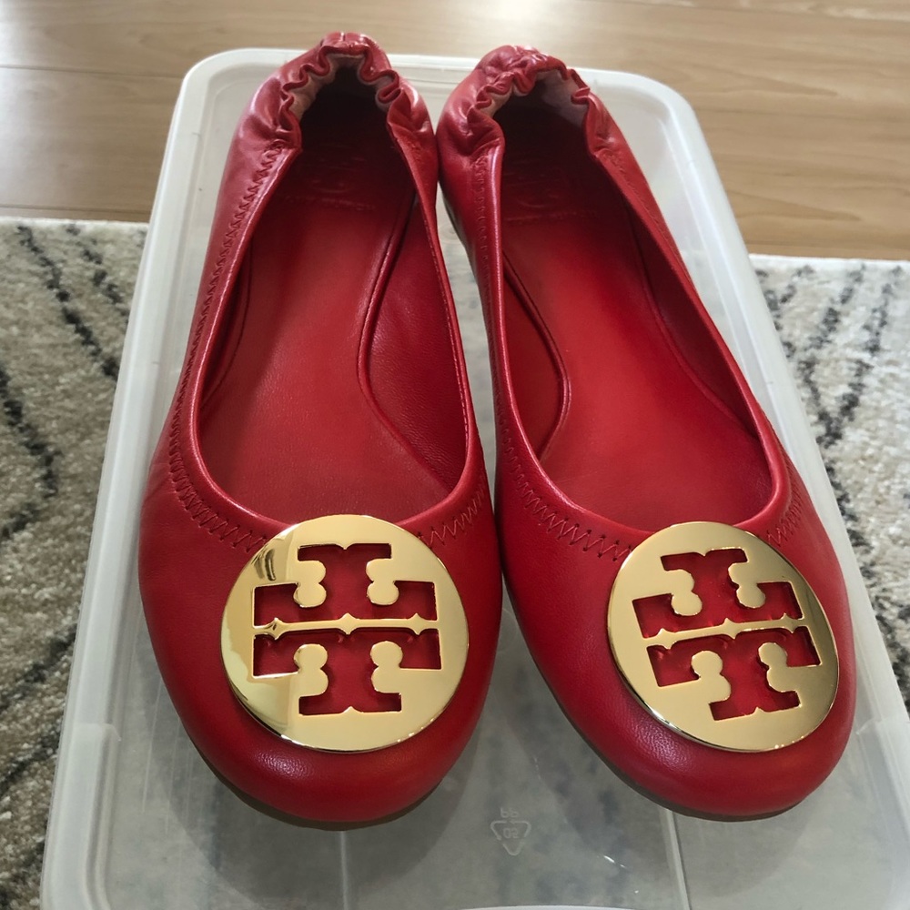 NEW! TORY BURCH CLASSIC RED ORIGINAL REVA BALLET FLAT